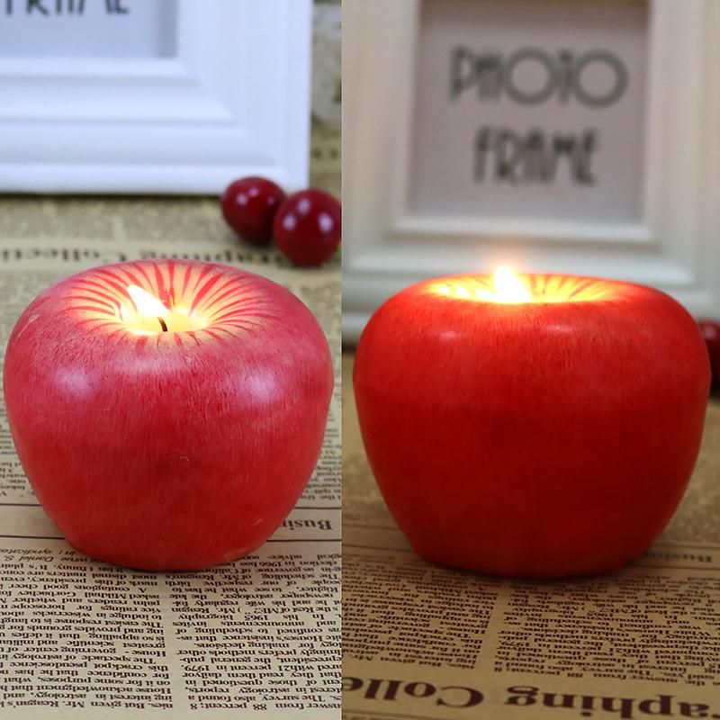 1PCS Red Apple Candle Christmas Candle Fruit Candles Birthday Candle Wedding Gifts Christmas Gift