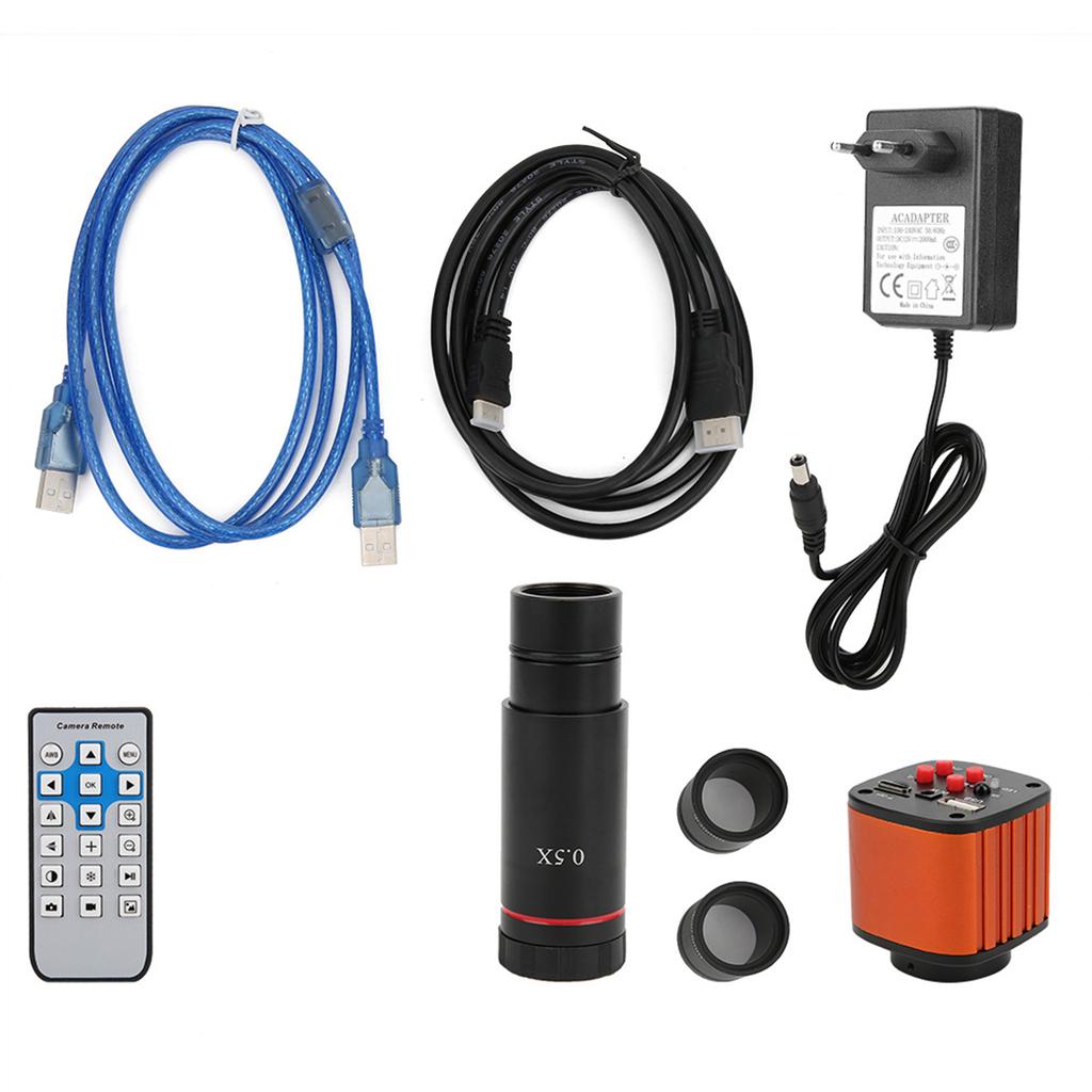 16MP USB Microscope Camera Kit Digital Magnifier with 0.5X Lens 30mm 30.5mm Ring AdapterEU Plug 100 240V