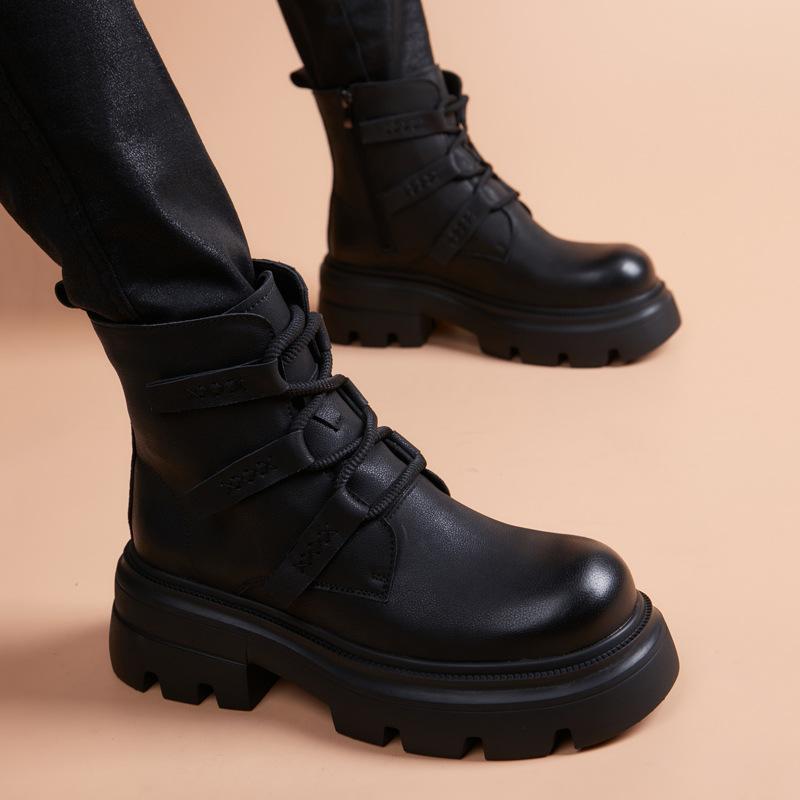 Short boots men s youth Korean version trendy British style thick sole height increasing versatile mid top men s boots 38