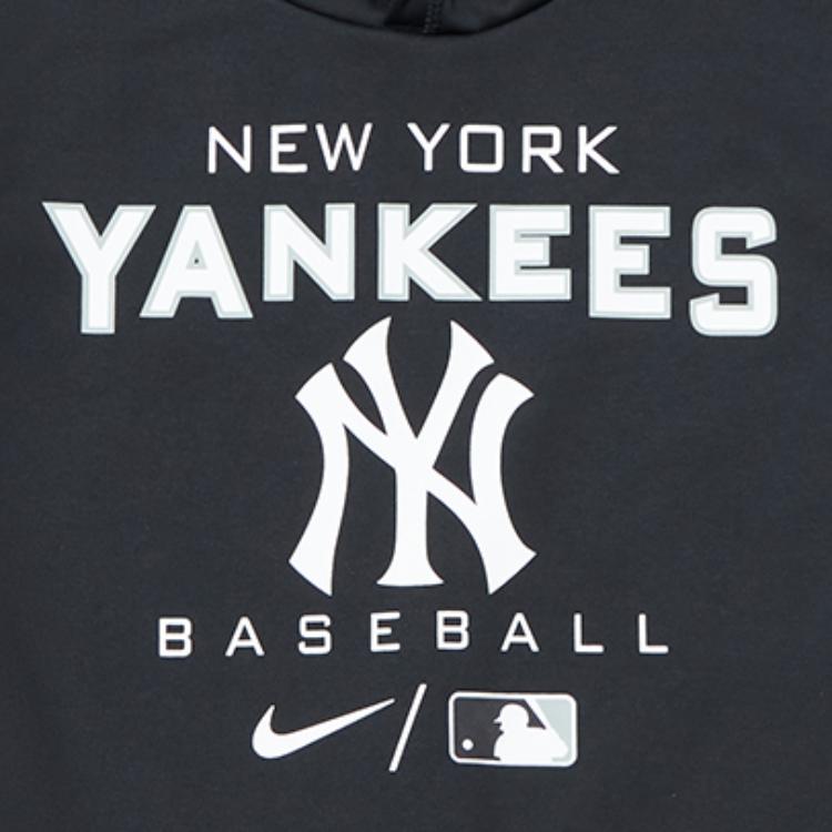 Nike Hoodie X MLB Collaboration New York Yankees Letter Logo Print Pullover Long Sleeve Kids Hoodies Black 3Z3B7SBGY-NYY