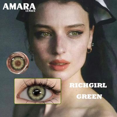 AMARA 1 çift Doğal Renkli Kontakt Lensler Göz Lensi Mavi Göz Lensleri Kahverengi Lensler Gri Öğrenciler Yıllık Kozmetik Yeşil Kontaklar