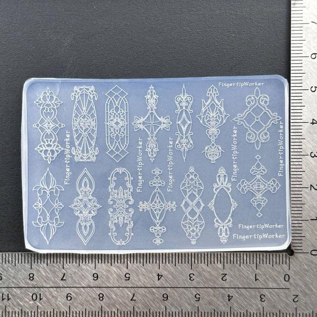 Baroque Heart French Necklace Butterfly Flower 3D Acrylic Nail Mold Diy Nail Art Decoration Transparent Manicure Template