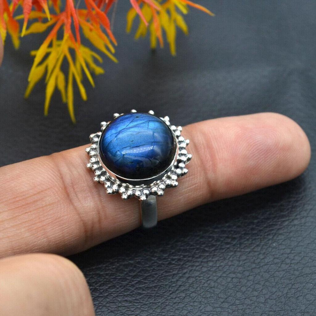 Labradorite Ring 925 Sterling Silver Ring Labradorite Ring Statement Ring Gemstone Ring Labradorite Silver Ring Bridal Ring Gift For Christmas