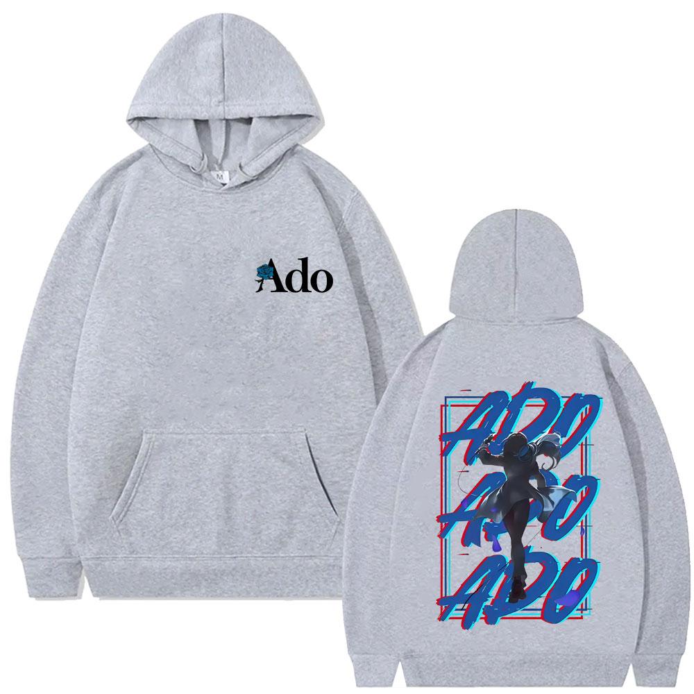 Ado Double Sided Print Hoodie Men Women Fashion Loose Oversized Streetwear Y2k Japanese Style Hoodies Male Sweatshirt