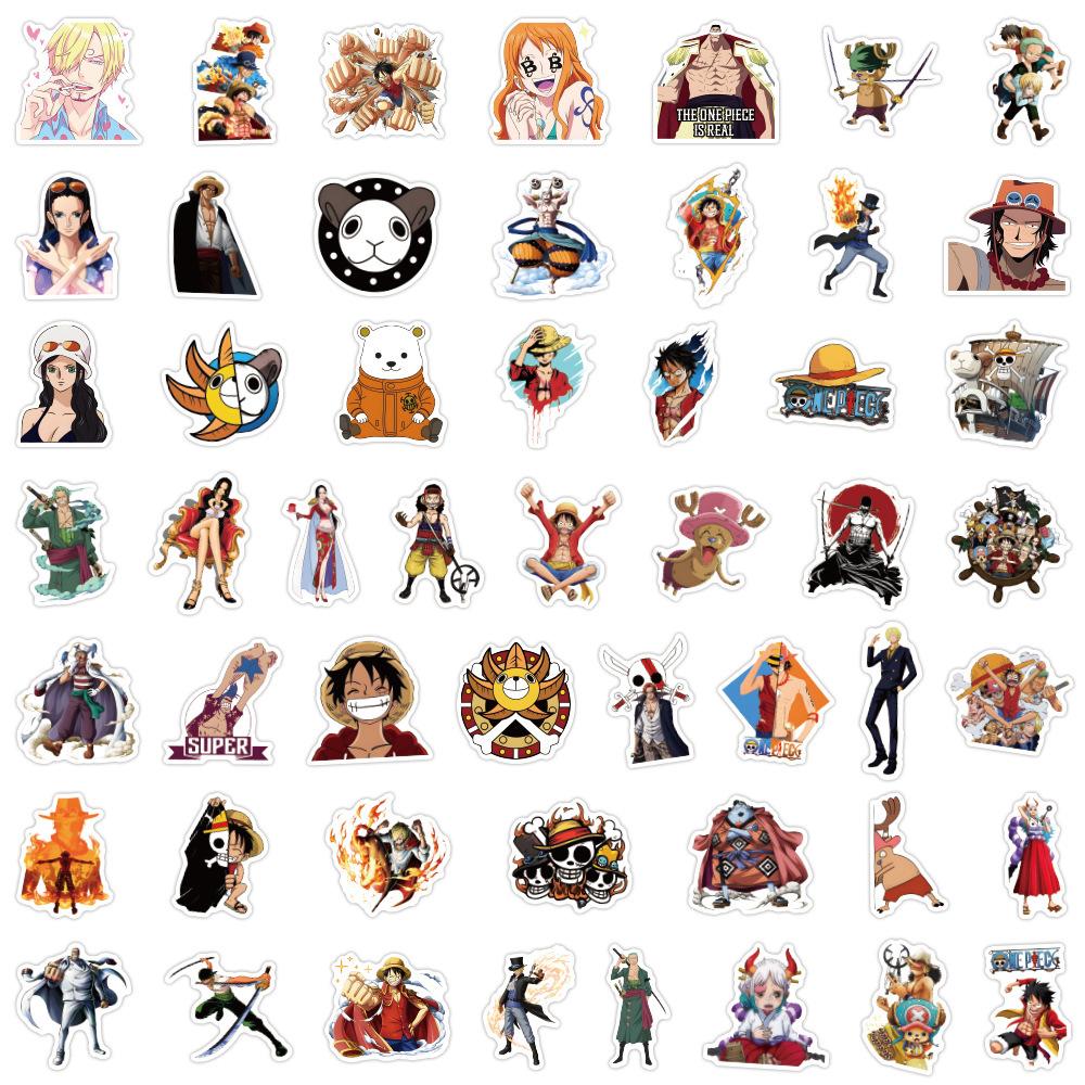 10/30/50pcs ONE PIECE Anime Stickers Vintage Luffy Ace Zoro Cartoon Decals Toys Waterproof DIY Skateboard Notebook Phone Case