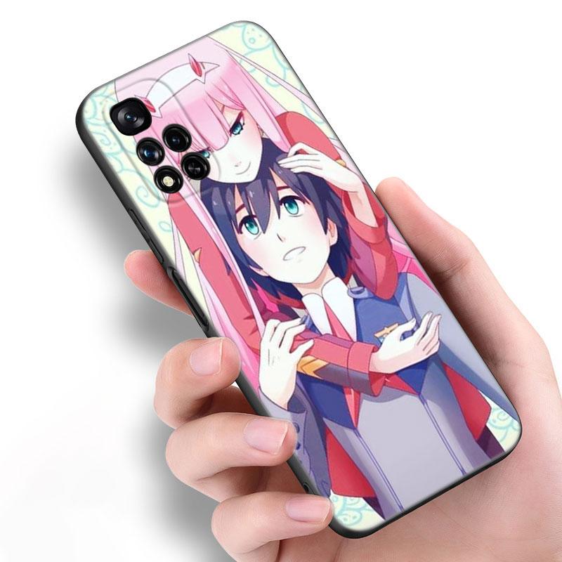 Anime Zero Two Darling Black Silicone Phone Case For Xiaomi POCO X3 X4 NFC F5 M3 M4 M6 X5 X6 Pro F3 F4 GT 5G C55 C65 M5
