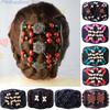 Women Vintage Wooden Beads Magic Hair Comb Hairpin Clip Double Slide Headwear