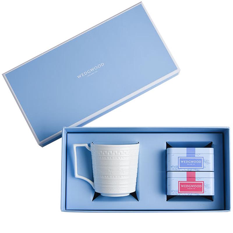 Wedgwood Italian Embossed Mug & Tea Caddy Gift Set