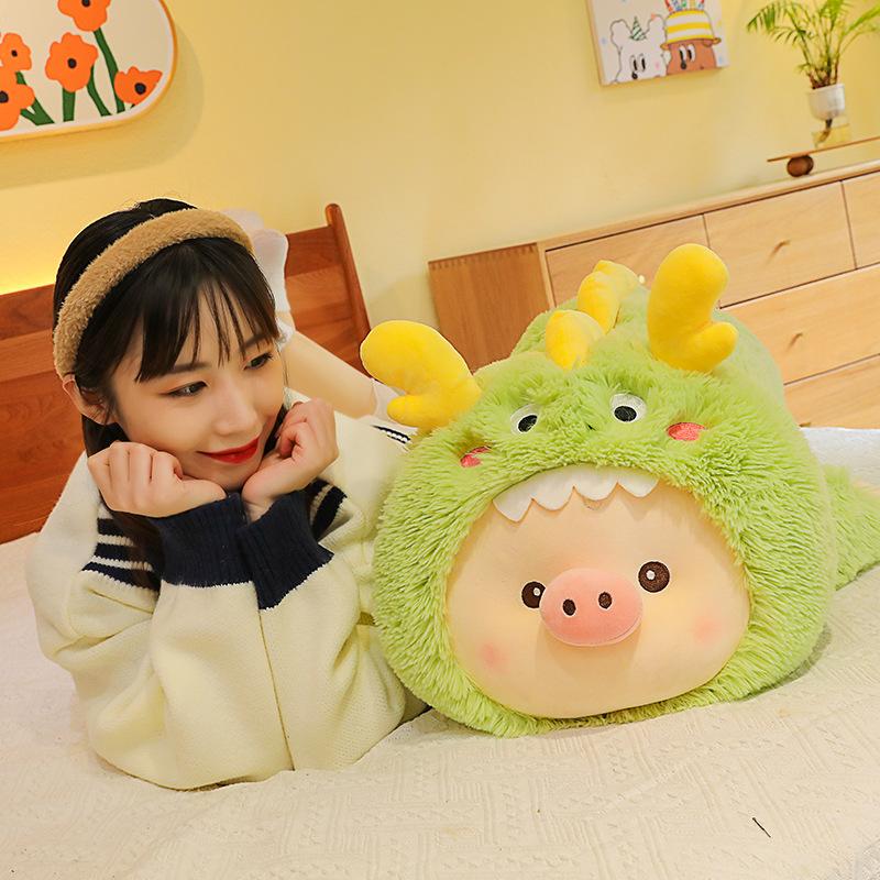 Cute party model piggy throw pillow plush toy girl bed sleeping doll warm heart to accompany girlfriend birthday gift