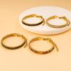 Pulsera en Capas de Acero Inoxidable y Oro de 18 Quilates con Circonita: Joyería Colorida y Versátil para Mujer