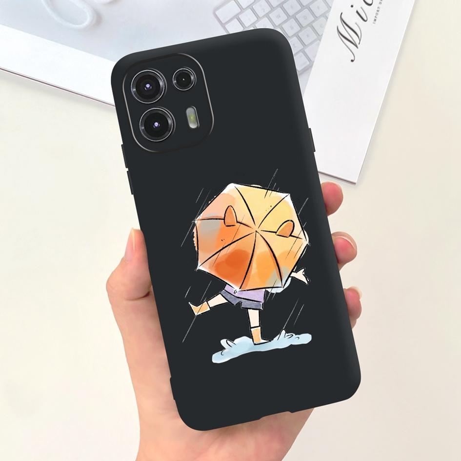 For Moto Edge 20 Lite Case  XT2139-1 Funda Fashion Painted Black Soft Silicone Protector Cover For Motorola Edge 20 Fusion Coque