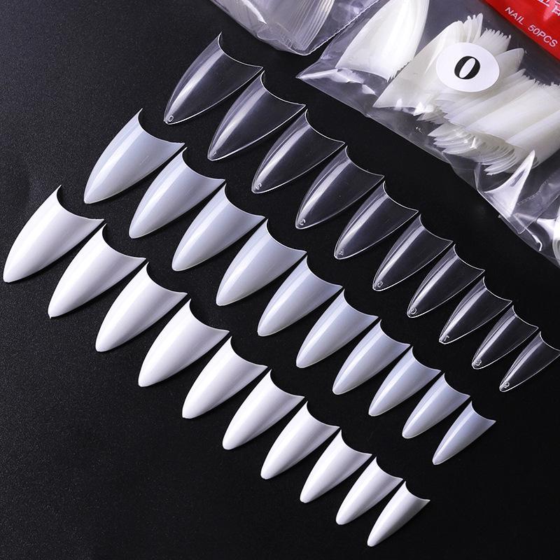 Manzilin Nail Pads, French Pointed Nail Pads, Nail Patches, False Nail Pads Finished Pack Of 500 Pieces