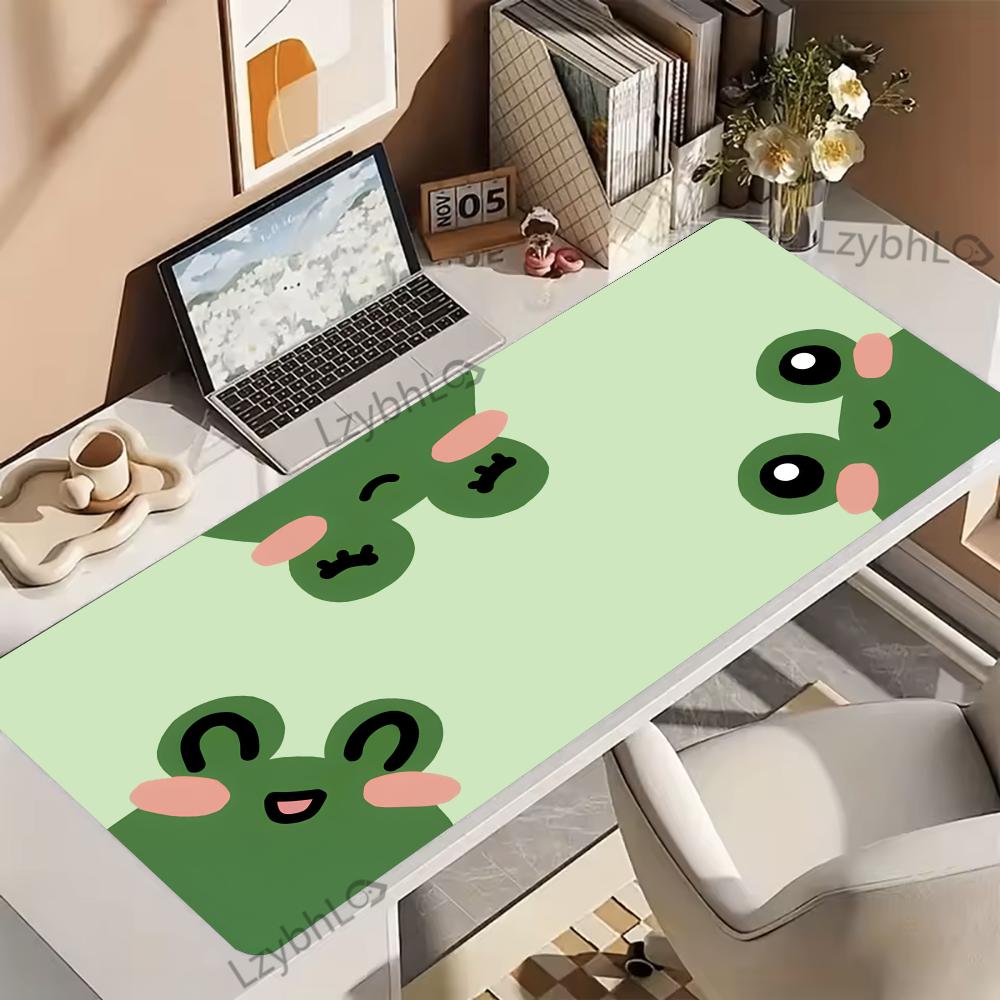 Cute Cartoon Frog Mouse Pad XXL Large Gaming Accessory Deskmats HD Non-Slip Rubber Computer Keyboard Mat Office Laptop Mousepad