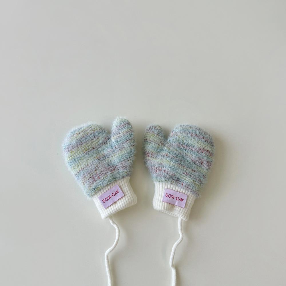 

Baby Fleece Gloves Winter Children s Neck Hanging with Fingers for Warmth Thick Gloves for Boys Girls and Children Aged 1 To 4 one size