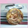 Blessed Virgin Mary Aluminum Round Keychain Gift For Religious Jewelry Collectors