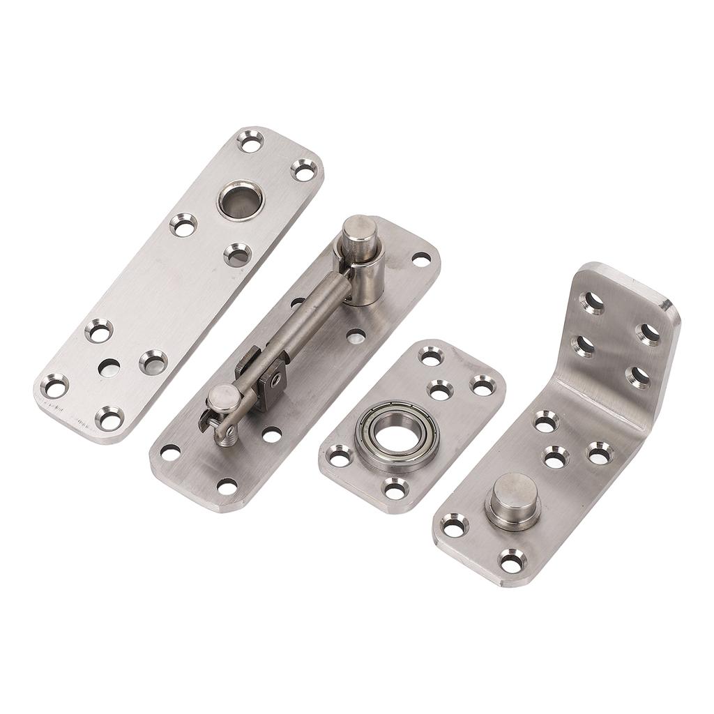Concealed Door Hinge 180 Degree Rotation 600lbs Load Bearing Silver Brushed Stainless Steel Heavy