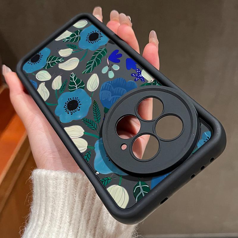 Blaues Trompetenblumenmuster Weiche TPU Silikon Handyhülle Für OnePlus 13T 13 12 11R ACE 5 3 2 Bonbonfarbene Hülle Funda