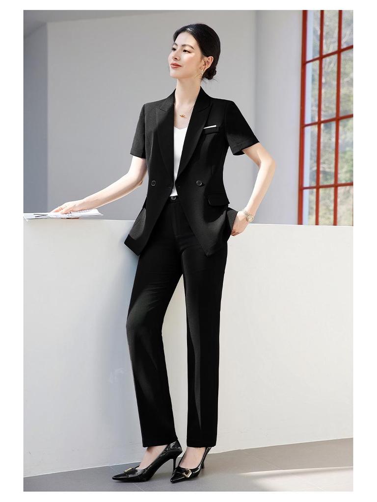 Women's Summer Short-Sleeve Suit for Elegant Professional Look