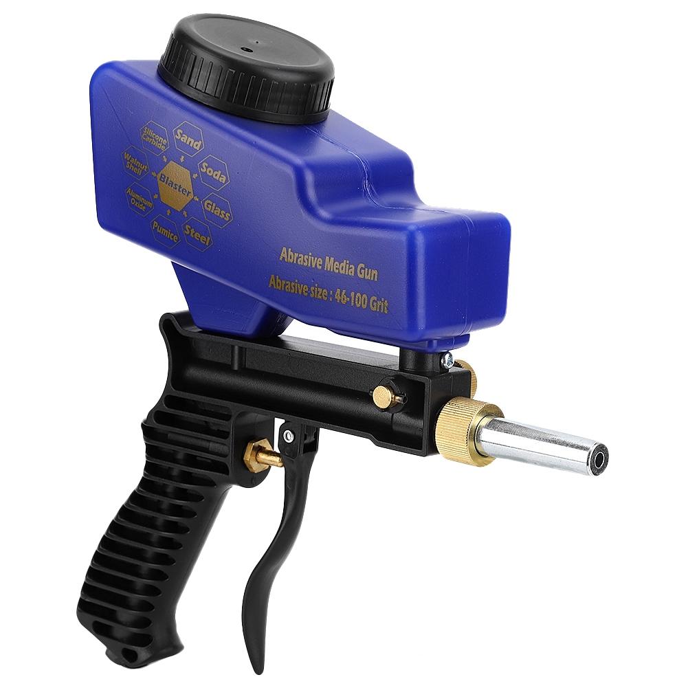 Portable Gravity Type Anti Rust Pneumatic Sandblasting Gun Sand Blaster Remove Rust Spot Blue
