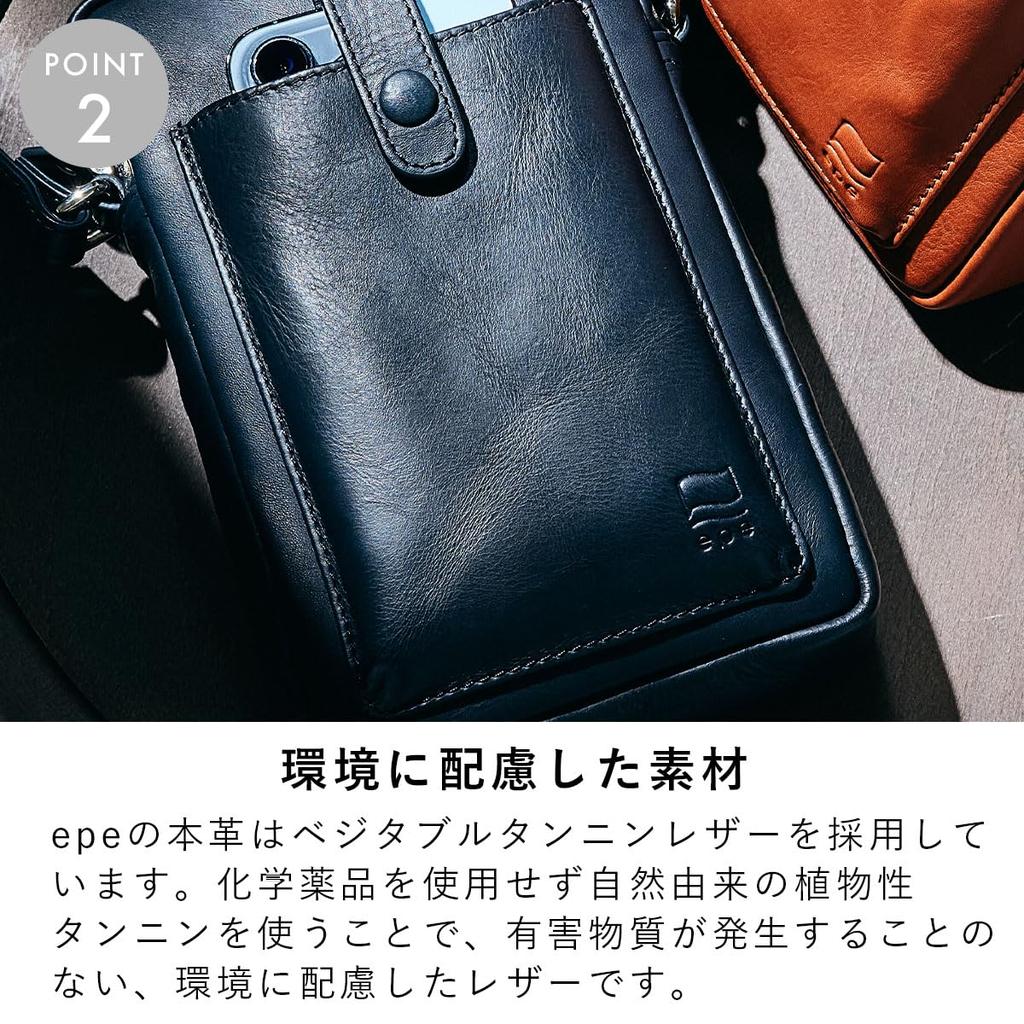 Epe Herren Mini Umhängetasche mit Smartphone-Fach, Beliebt und Stilvoll Echtes Leder (Marine)