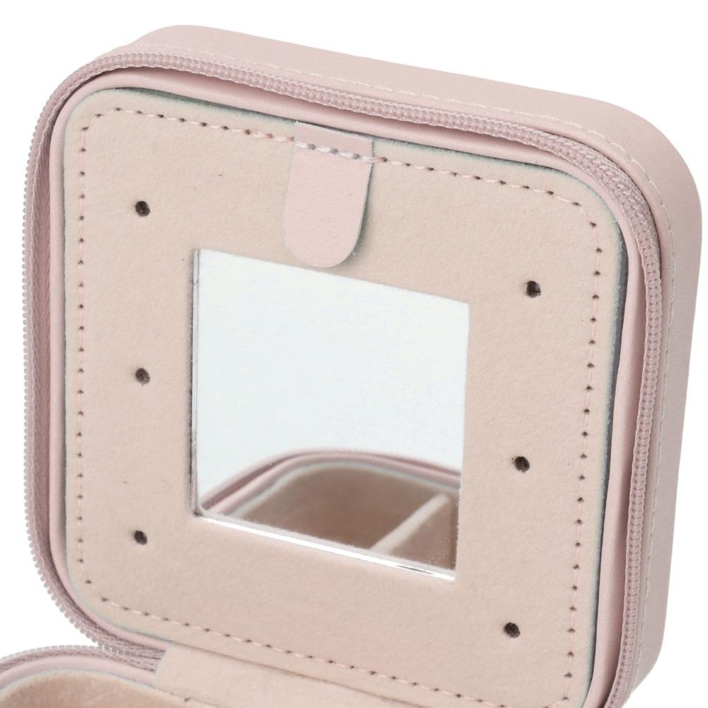 Earrings Storage Multifunctional Jewelry Storage Case With Mirror Leather Jewelry Box Portable Elegant Jewel Holder Travel Use