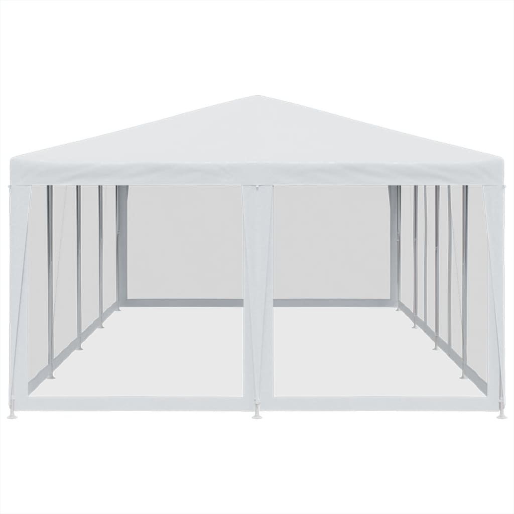 Vidaxl Party Tent With 12 Mesh Walls, White, 8X4 M, Hdpe