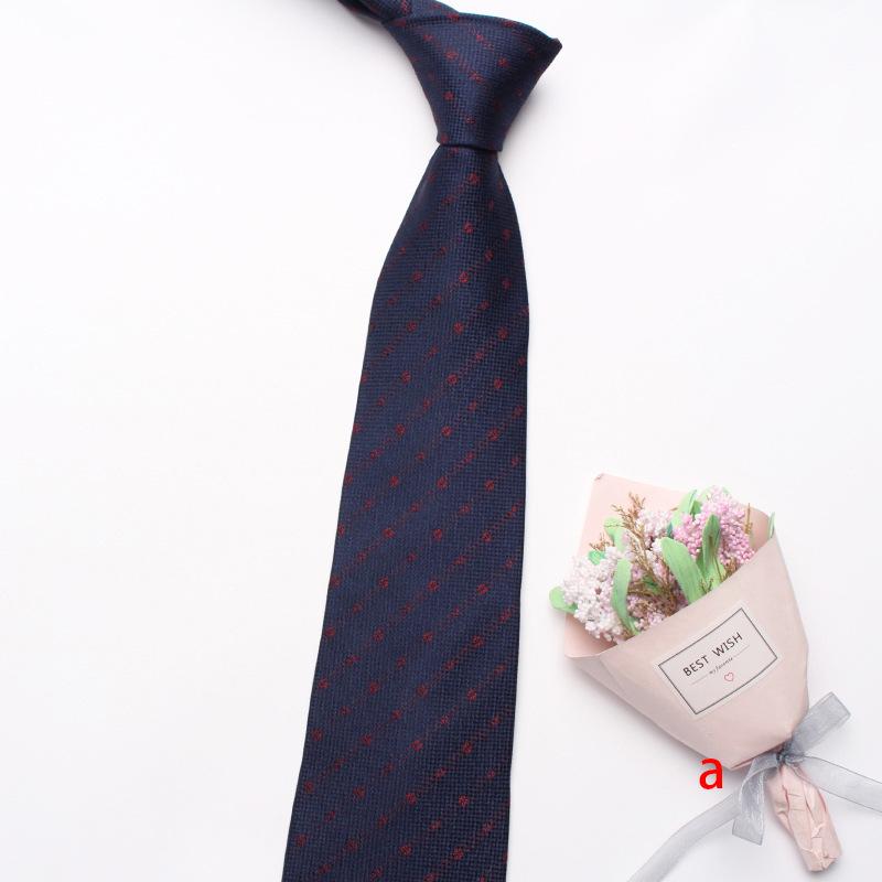 Галстук темно-синего цвета, мужской деловой галстук с косой полоской и цветком, 8 см, полиэстеровый шелковый галстук