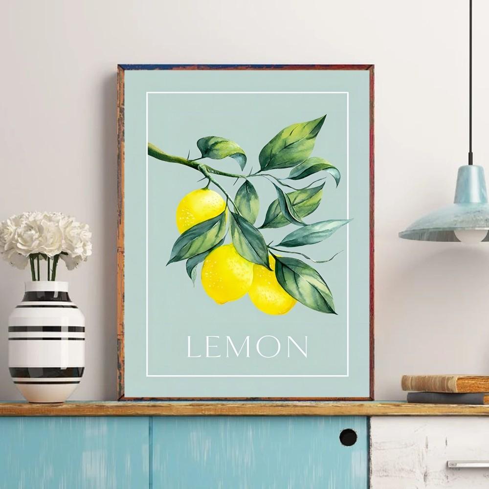 Fruit lemon Vintage Posters Sticky Whitepaper Prints Posters Artwork Posters Wall Stickers