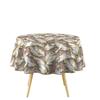 Nappe ronde - EDEN - Ebany Choco - Ø 160 cm - Marron motif végétal pailletées dorées - PVC imperméable