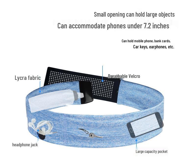 Adjustable Elastic Waist Pack with Water Bottle Holder and Phone Pocket
