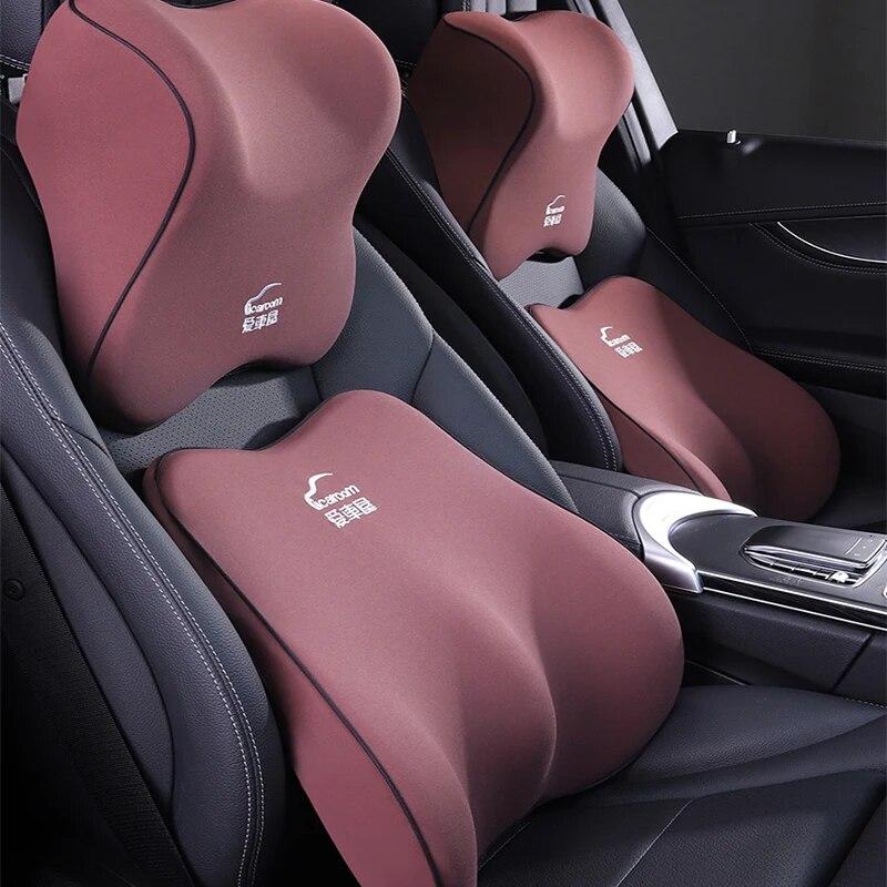 Car Seat Headrest Pillow Neck Lumbar Support Pillow For Car Travel Pillow Soft Seat Back Support Waist Pillow Car