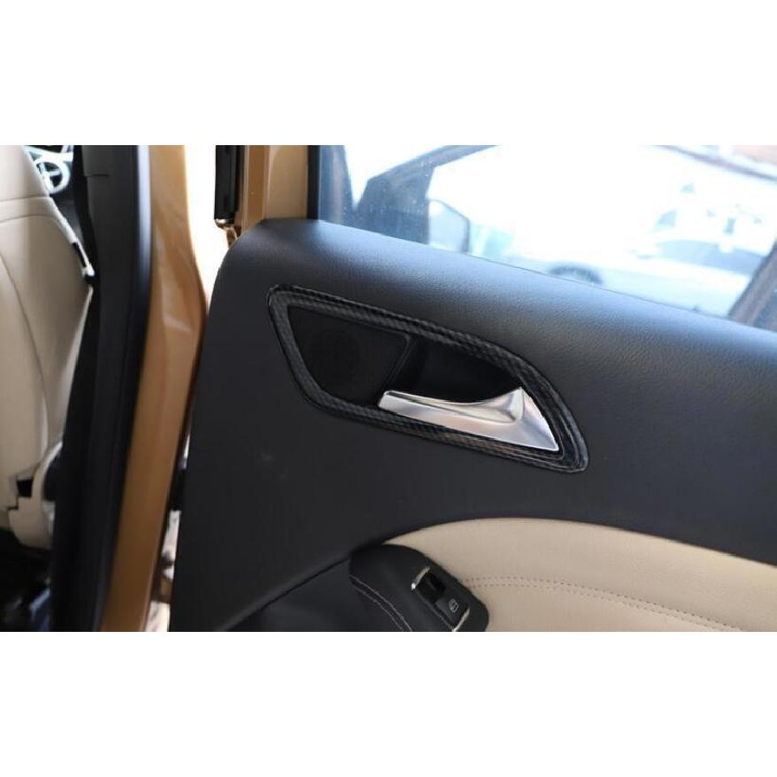 Interior Door Handle Frame Trim 4PCS For Benz B-Class 2012- ABS Carbon Fiber