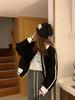 Women's Petite College Style Fleece Baseball Jacket - Cozy, Loose, Casual for Autumn/Winter