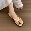 Thick-soled wedge slippers women's summer wear new temperament soft-soled toe sandals vacation beach shoes