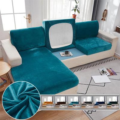 Elastic Sofa Seat Covers for Living Room Velvet Stretch Cushion Set Chaise Longue Luxury Corner L Shape Furniture Couch