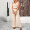 Women's Summer Jacquard Striped Sling Split Casual Suit