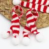 (5Pcs/bag)20cm Christmas Mini Scarf Landscape Decoration Knitted Finger Scarfs Xmas Tree Hanging Decoration Party Children's Toy