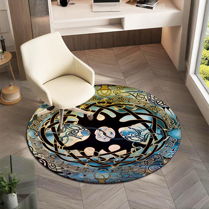 1Pc Tree of Life Circular Print Rug - home decoration Carpet For Living Room Bedroom Flooring Computer Chair Area Rug
