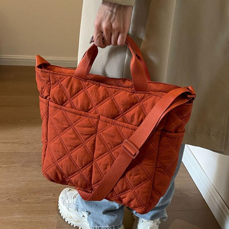 Large-capacity Bag Women's Autumn and Winter New Canvas Portable Tote Bag Leisure Work Commuting Versatile Messenger Cotton Bag