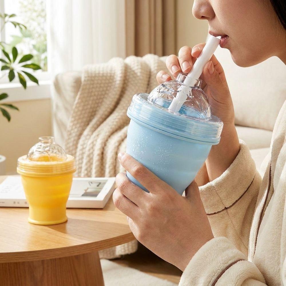 Collapsible 2-in-1 Ice Mold Cup Leak-proof Ice Sphere Making Cup Household Use