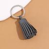 Gray Reflective Tassel Night Light Keychain: Glowing Leather PU Pendant