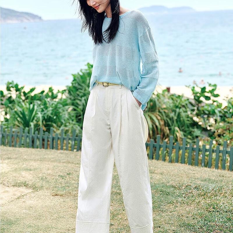 JUZI ANNACO Women's Snowflake Linen Textured Knit Top