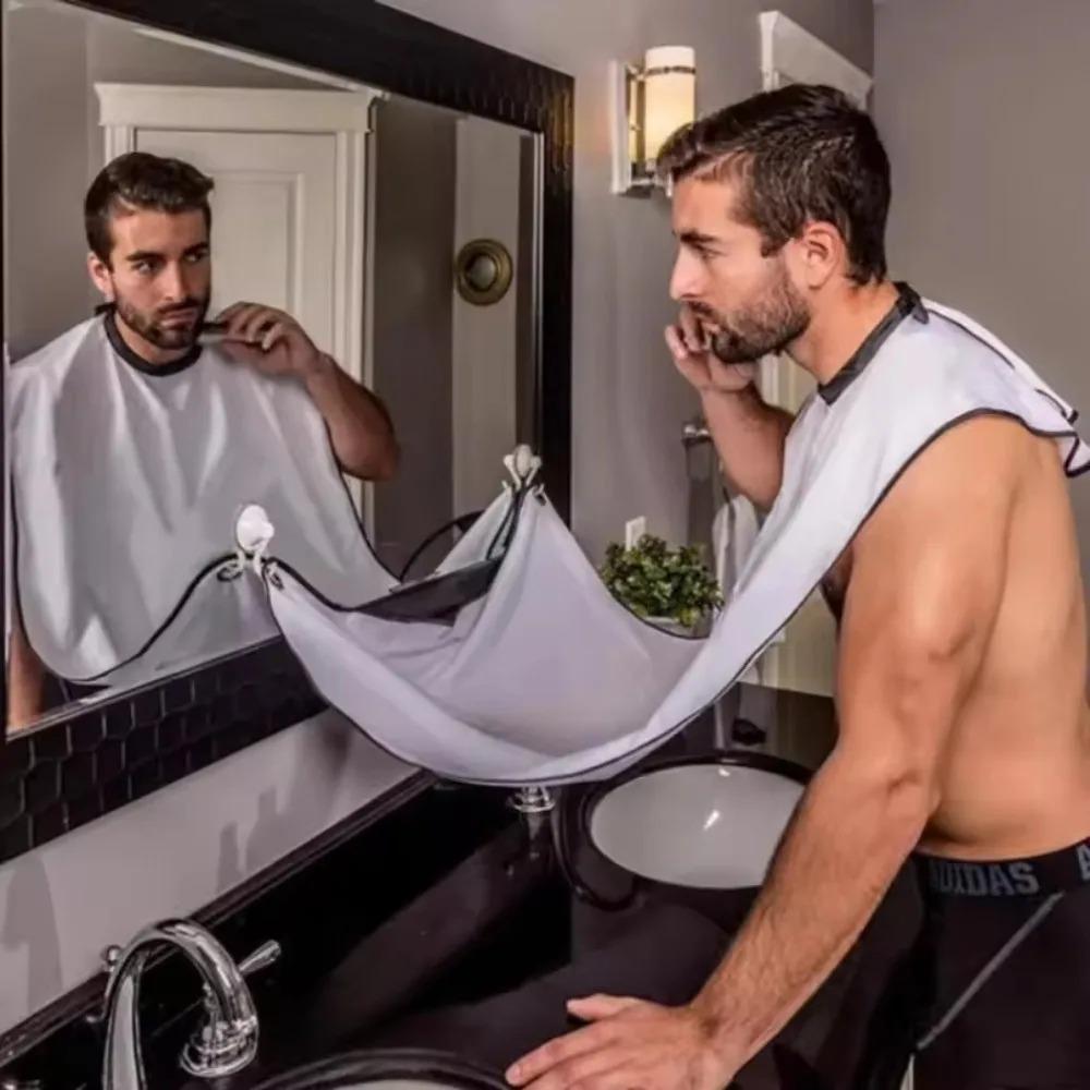 Male Shaving Apron Beard Catcher Cape Care Bib Face Shaved Hair Adult Bibs Shaver Cleaning Hairdresser for Man Clean Apron Gift