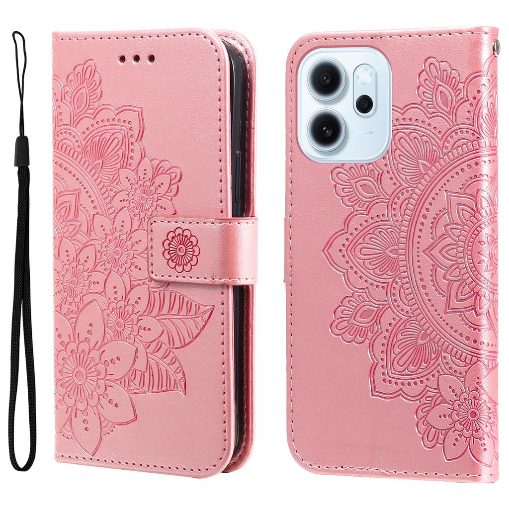 Pro Oppo Reno15 F 5G Pouzdro Květinový Vzor Peněženka z PU Kůže Stojánek Kryt na Telefon