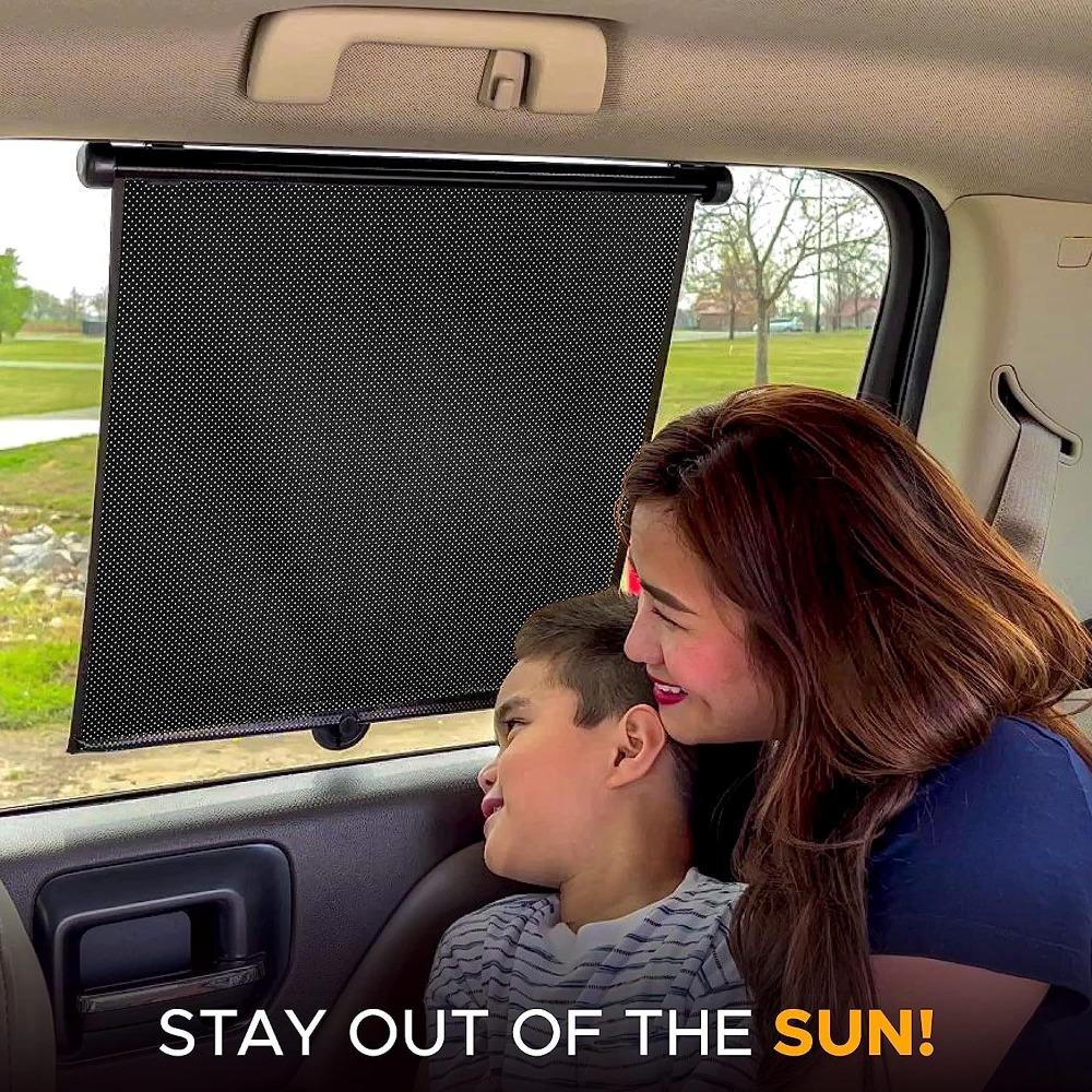 Universal UV Blocking Window Visor Glare Reduction Sturdy Retractable Sunshade  Side Window