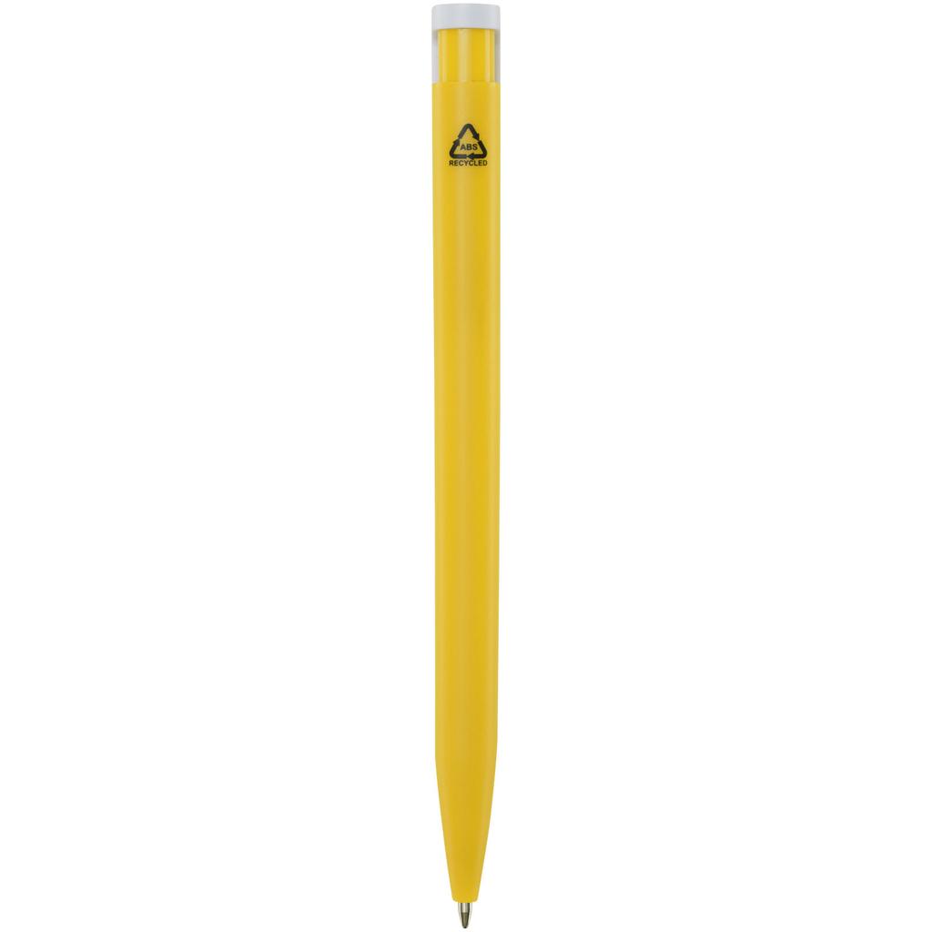 Plastic pen recycled "Aix" (blue ink) Yellow
