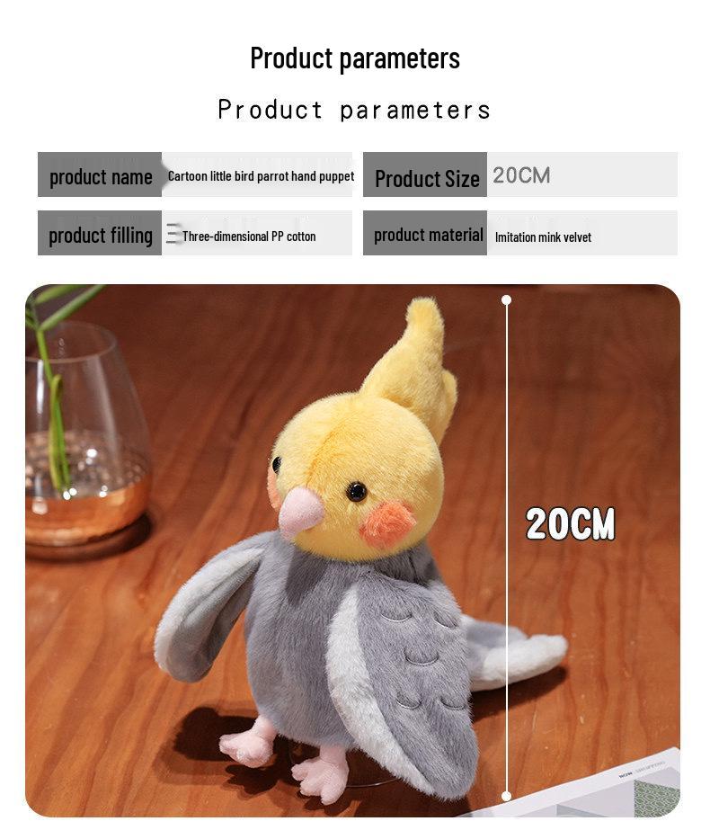 Parrot Hand Puppet Plush Toy - Tiger Skin Doll for Children’s Comfort and Learning