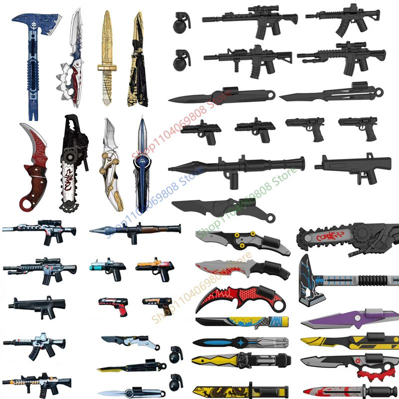 MOC Figure Accessory Building Block Game character Weapons Set Black Eagle Boxing Gloves Armor Shield Dart Machete Brick Toy N22