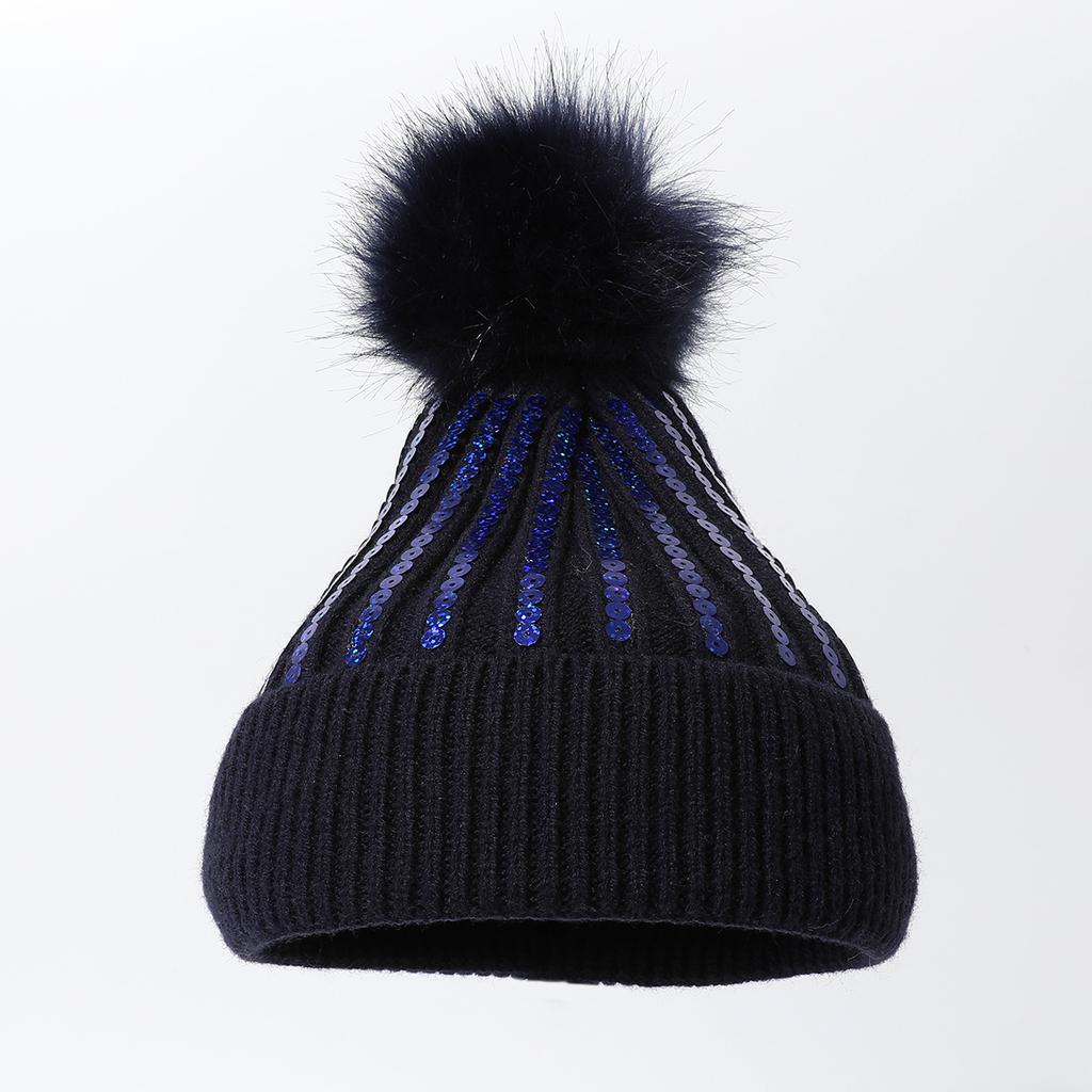 Baotou Stacking Big Head Cold Hat Wool Hat Seasonal Elastic Warm Knitted Hat