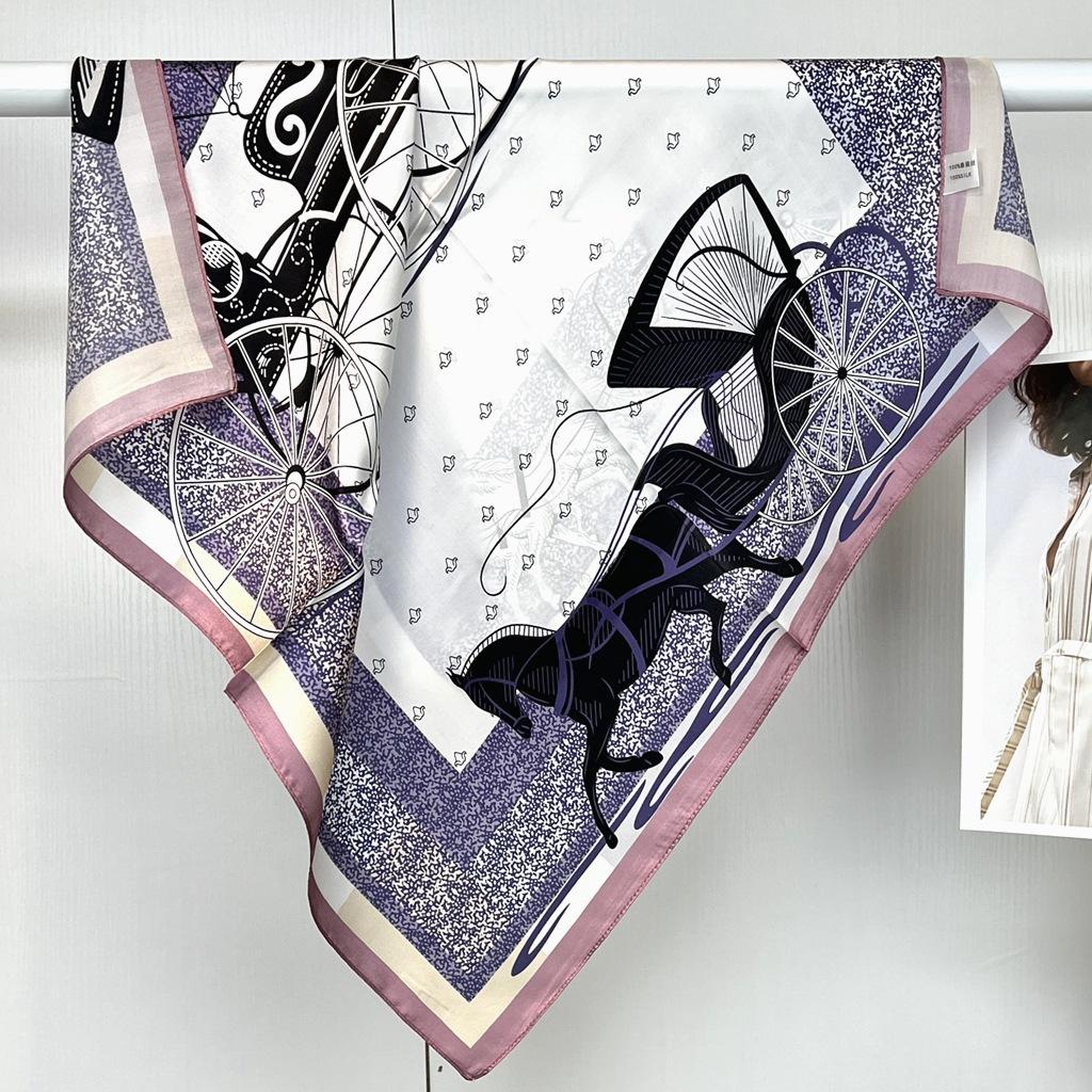 Pañuelo Cuadrado de 70 cm Pañuelo de Seda Accesorios para Mujer Pañuelo de Decoración Profesional Pañuelo Casual de Verano con Protección Solar Pañuelo para la Cabeza